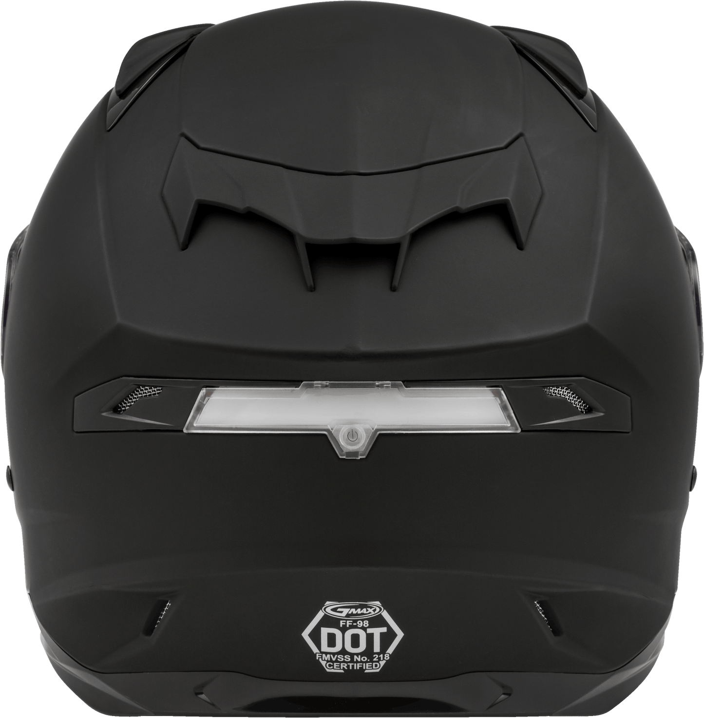 GMAX FF-98 Full Face Helmet Matte Black Medium with Integrated LED Rear Light and Quick-Release Shield