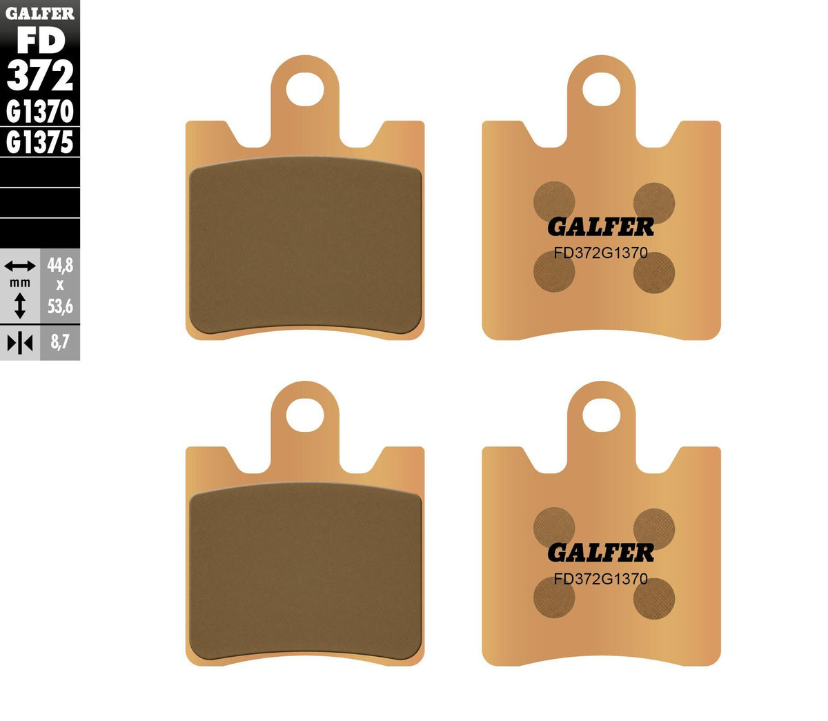 Galfer FD372G1370 Sintered Brake Pads for Triumph Trophy SE and Yamaha FJR1300 Models