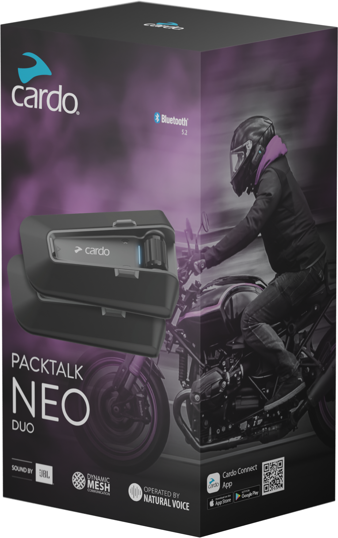 CARDO Packtalk Neo Duo Bluetooth Motorcycle Communicator with JBL Sound and Waterproof Design