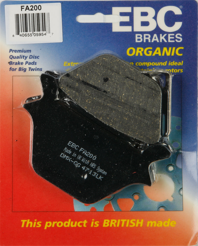 EBC FA200 Organic Brake Pads for Harley Davidson FXR & Dyna Super Glide Models