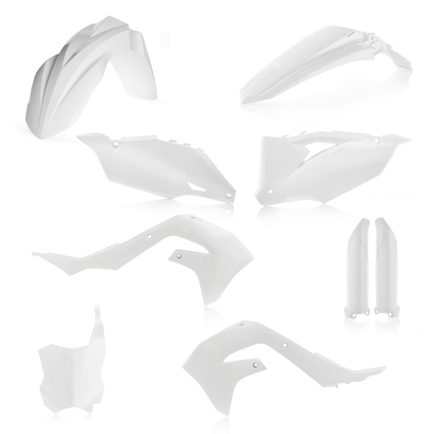 ACERBIS Full Plastic Kit for Kawasaki KX Series – White Replacement Body Parts