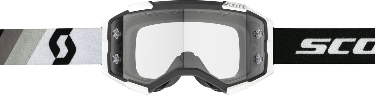 SCOTT Fury Goggle Prem Black/White with Clear Lens – Offroad Eyewear for High-Performance Motocross