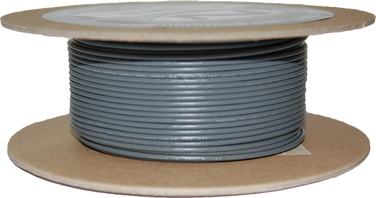 NAMZ Custom Cycle #18 Gauge Grey 100' Spool of Primary Wire for Harley-Davidson