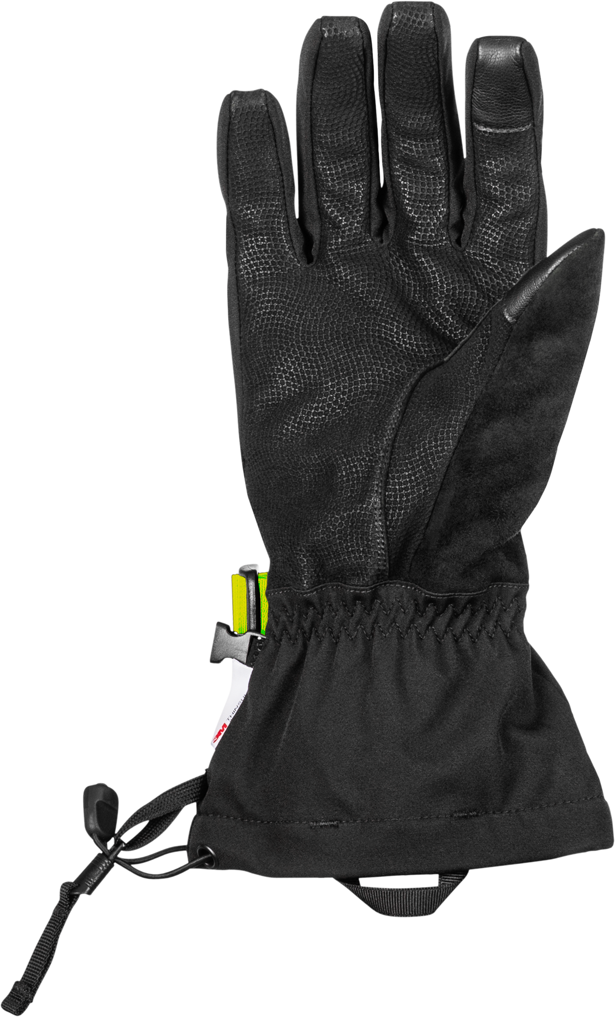 Fly Racing Title Gauntlet Gloves - Medium Black and Hi-Vis Snow Riding Gloves with Weatherproof Technology