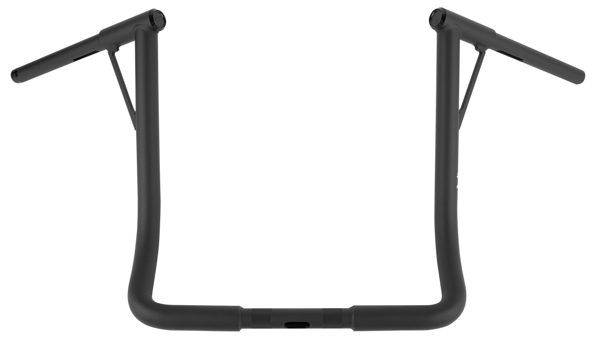 BURLY BRAND Louie Bagger 16-Inch Handlebar with 1.25-Inch Diameter in Matte Black for Harley Davidson