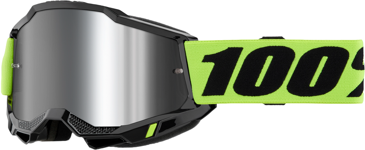 100-Percent Accuri 2 Goggle Neon Yellow with Mirror Silver Lens for Offroad Riding