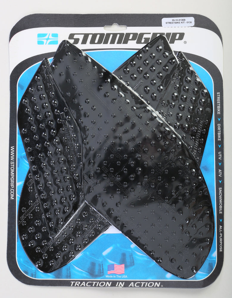 STOMPGRIP Tank Pad Kit Volcano Black for Suzuki SV650 and SV650A ABS (Part #55-10-0136B)