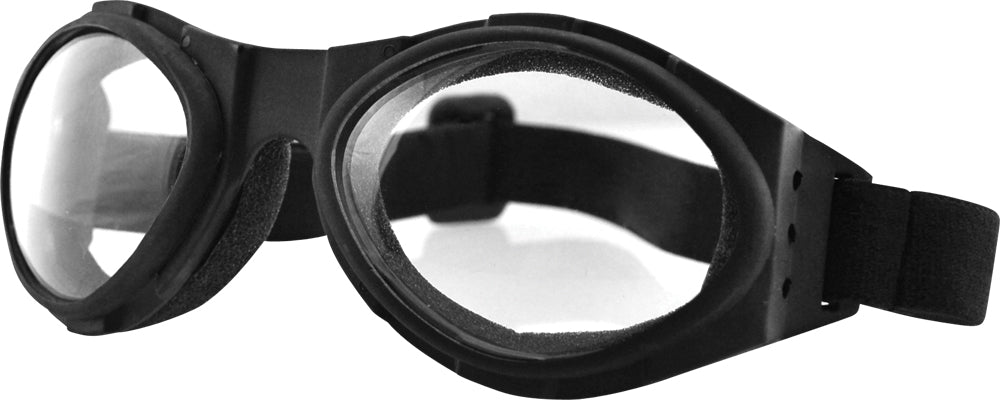 Bobster Bugeye Sunglasses Black with Clear Lenses – Impact-Resistant Sport Eyewear for Extreme Activities