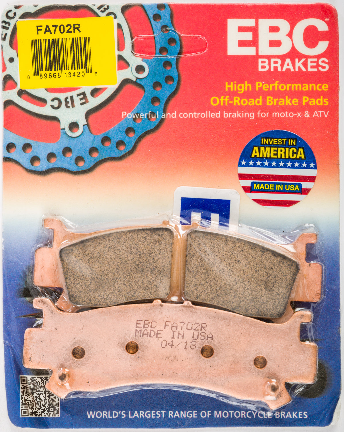 EBC Fa702R Sintered R Series Brake Pads for Honda Pioneer 1000 (2016-2018)