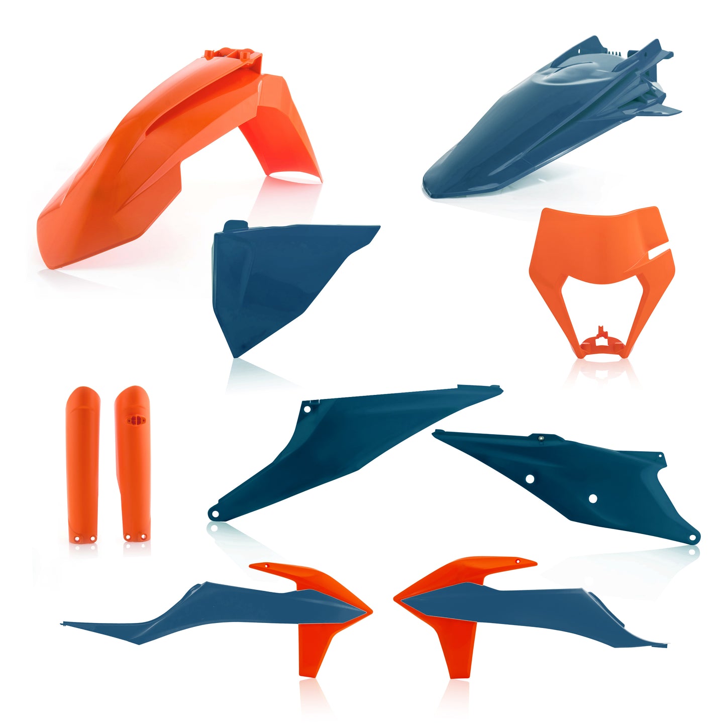 ACERBIS Full Plastic Kit for KTM 500 EXC-F and XCF-W 2020-2021 – Orange/Dark Blue Replacement Body Parts