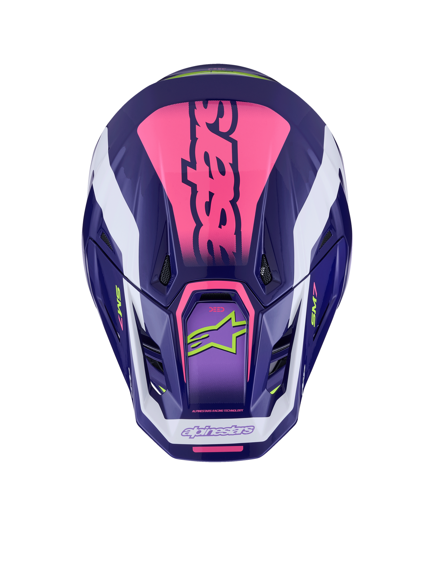 Alpinestars SM7 Deed Helmet in Purple/Pink Gloss Finish - Medium Offroad Helmet