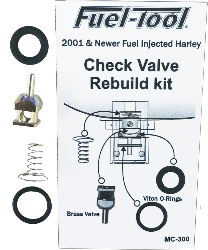 FUEL TOOL MC300 Check Valve Rebuild Kit for Harley Davidson V-Twin Fuel Systems