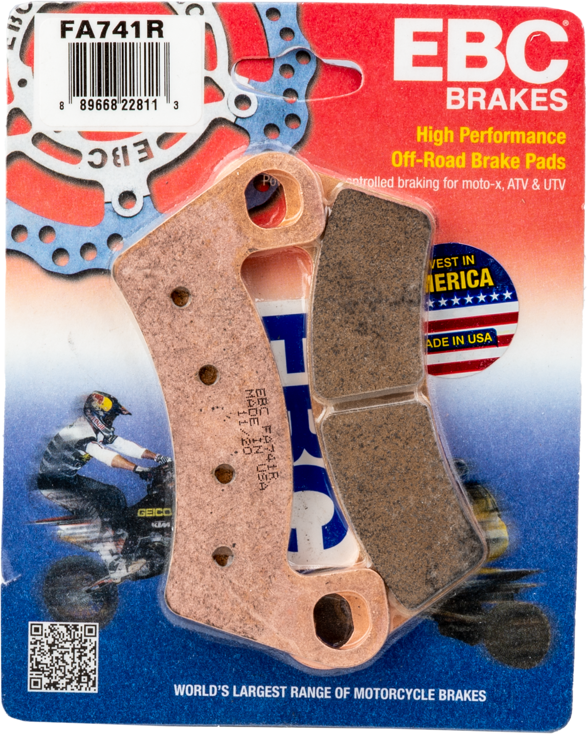 EBC Fa741R Sintered R Series Brake Pads for Arctic Cat Wildcat Sport 700 (2015-2016)