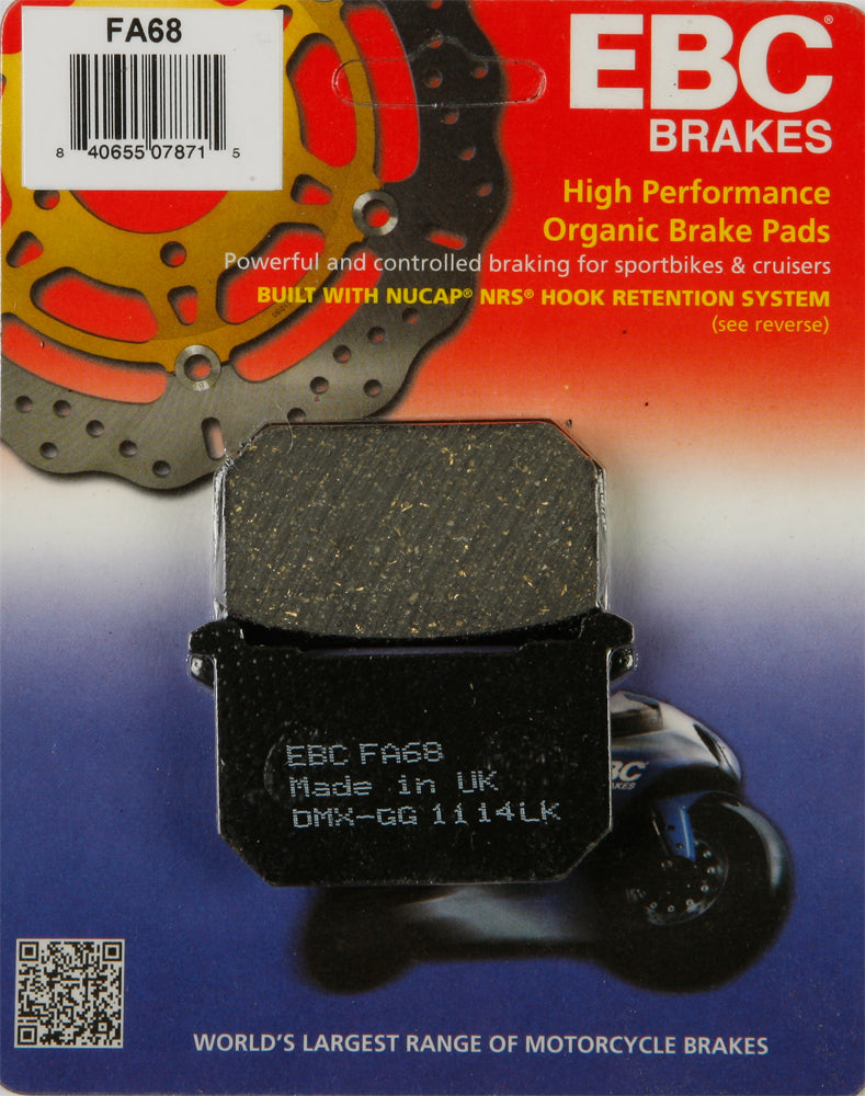 EBC Fa68 Organic Brake Pads for Kawasaki KZ750 and KZ1000 Police Models