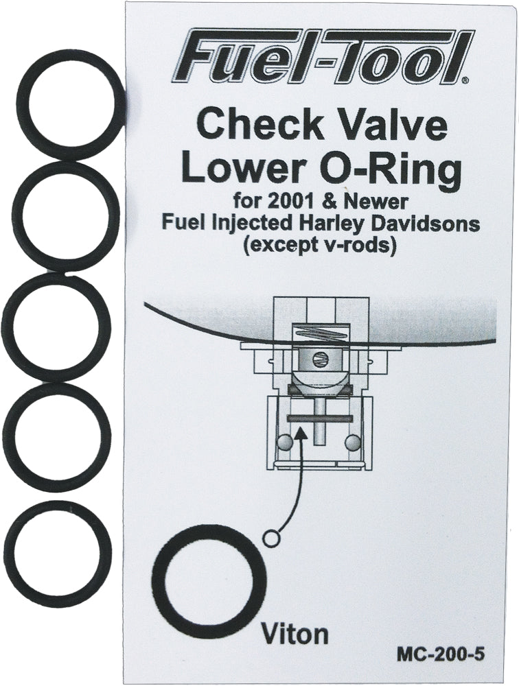 FUEL TOOL Check Valve Lower O-Rings Pack of 5 for Harley-Davidson V-Twin Models