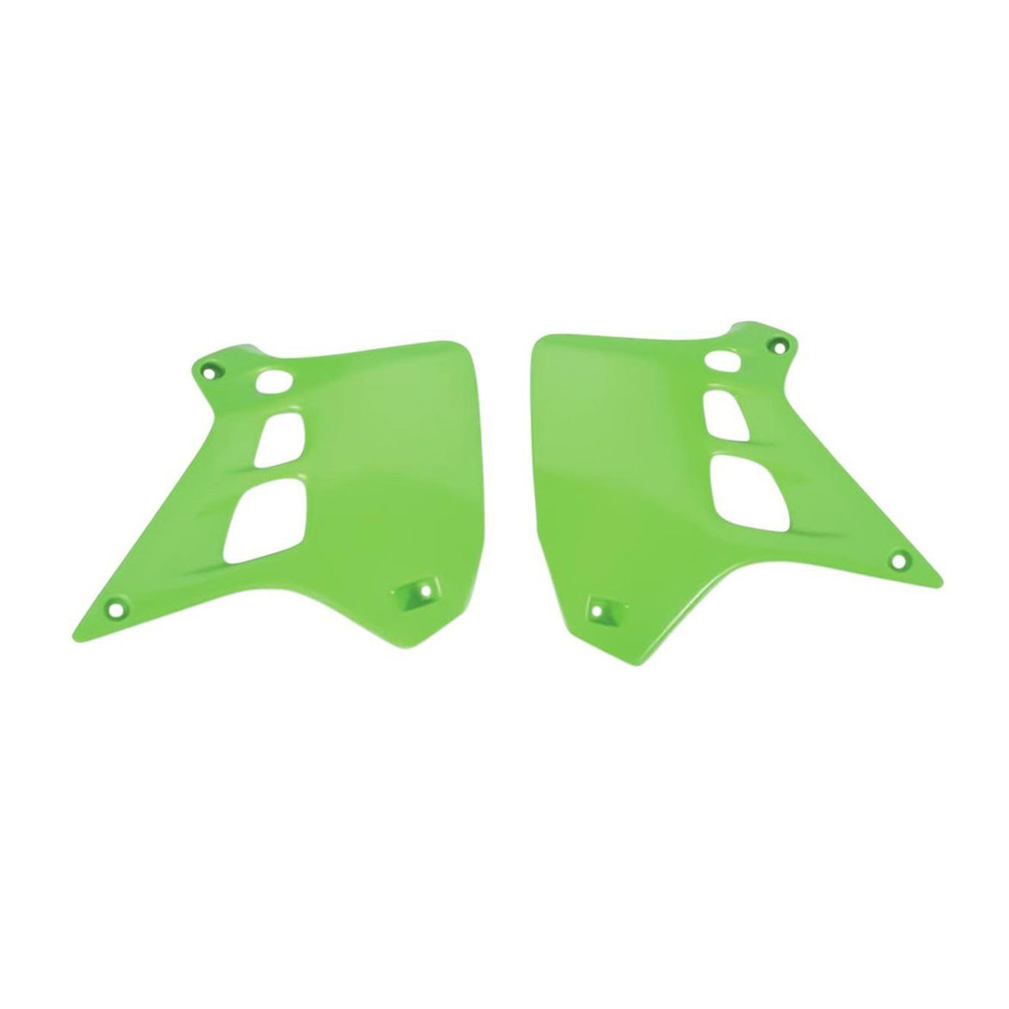 Polisport Radiator Scoops for Kawasaki KX250 Green - Offroad Replacement Body Part