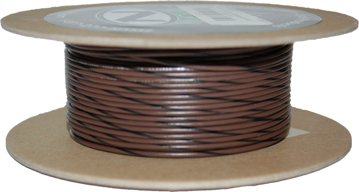 NAMZ Custom Cycle 100' Spool 20 Gauge Wiring in Brown/Black Stripe for Harley Davidson OEM Color Codes