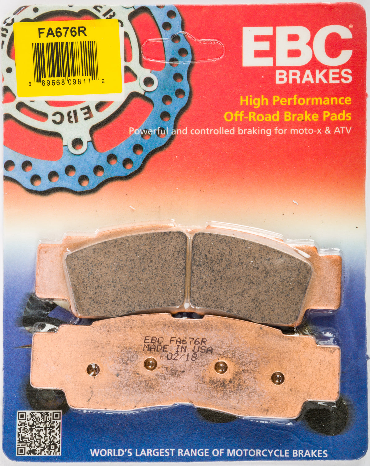 EBC Fa676R Sintered R Series Brake Pads for Yamaha YXZ 1000 R and SE