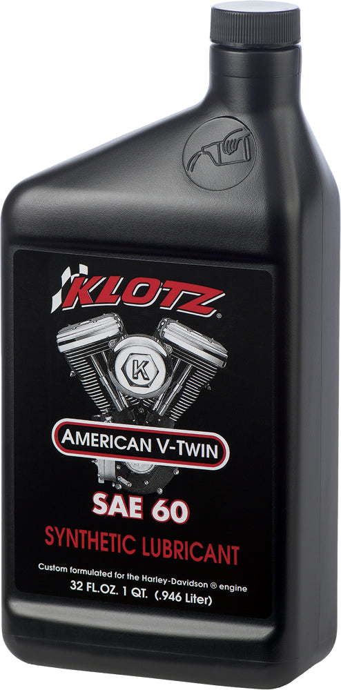 KLOTZ Synthetic Lubricant 60W Engine Oil for Harley-Davidson Pre-Evolution V-Twin Engines, 1 Quart