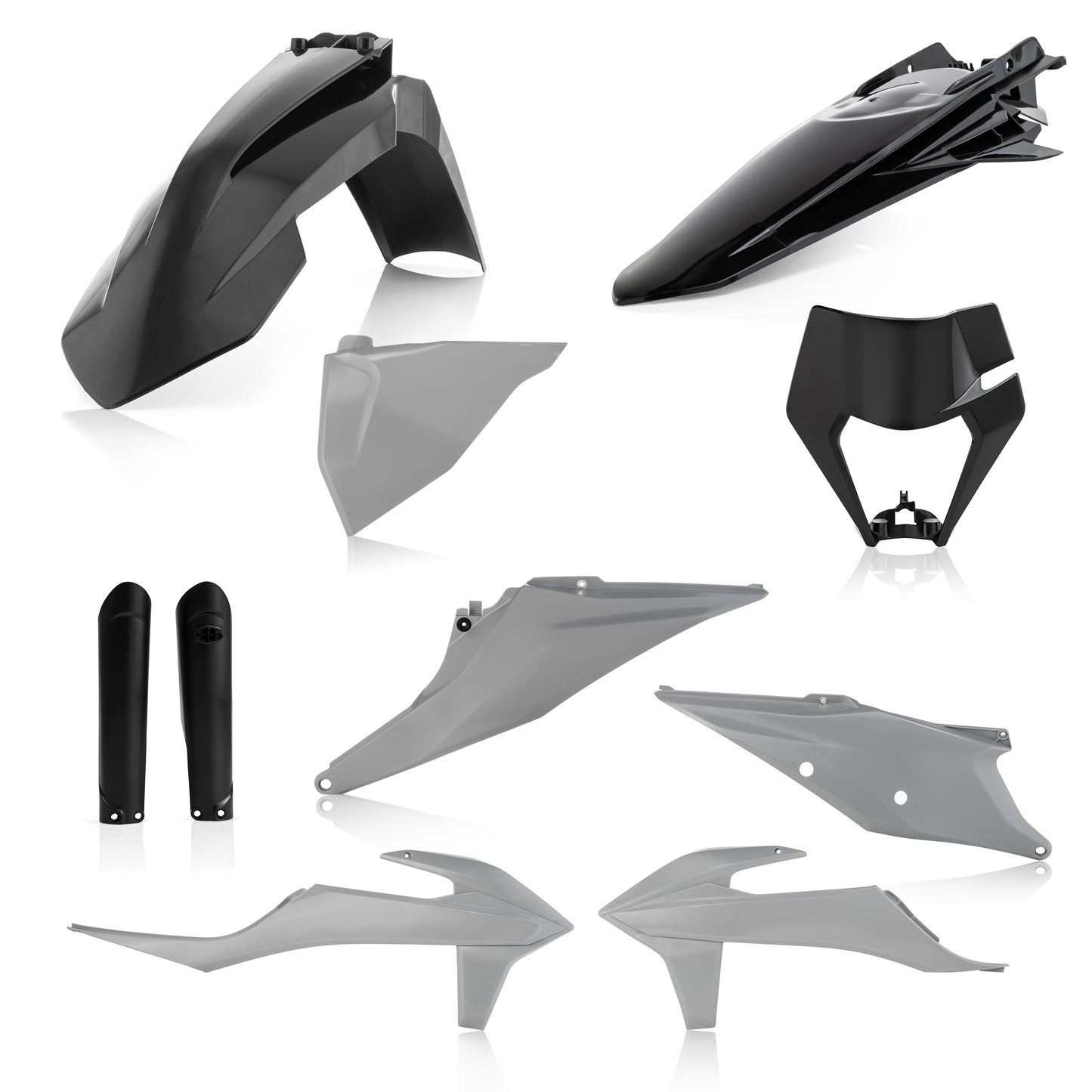 ACERBIS Full Plastic Kit for KTM 350/500 XCF-W and EXC-F Models - Grey/Black