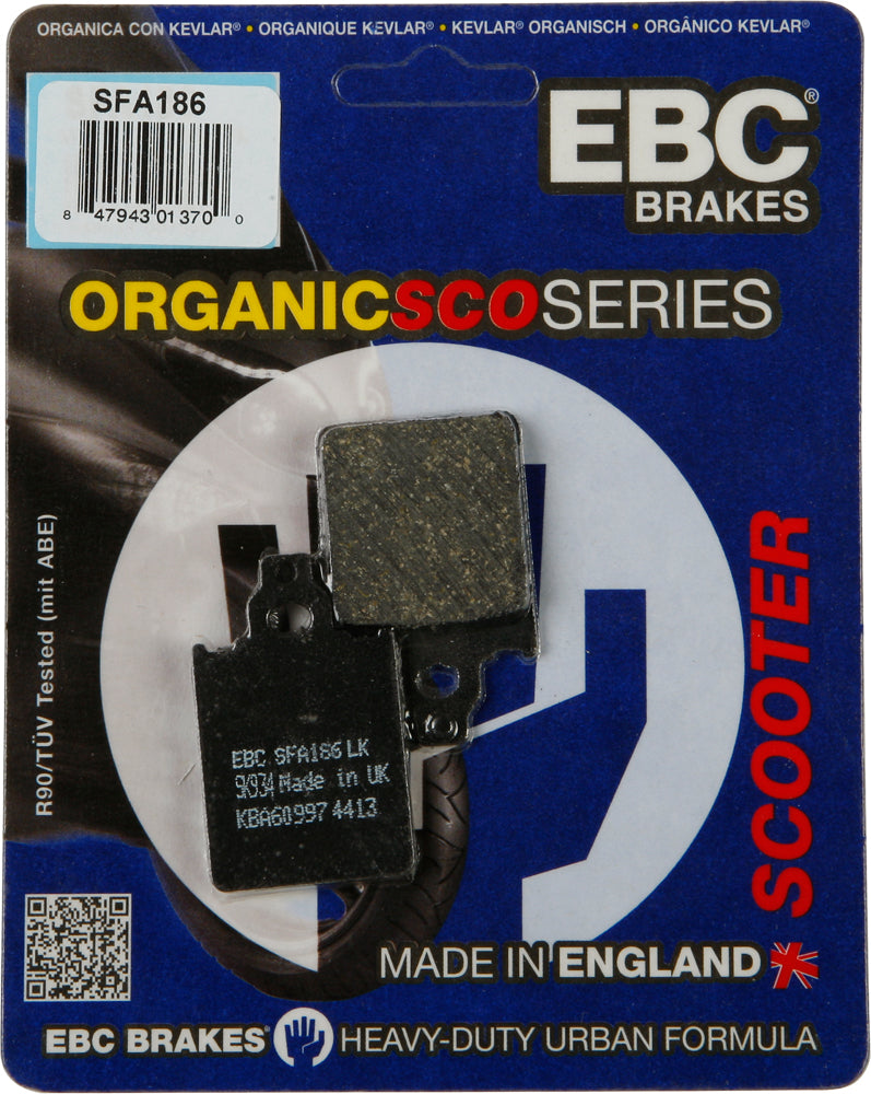 EBC Brakes SFA186 Organic Brake Pads for Scooter - Street Segment