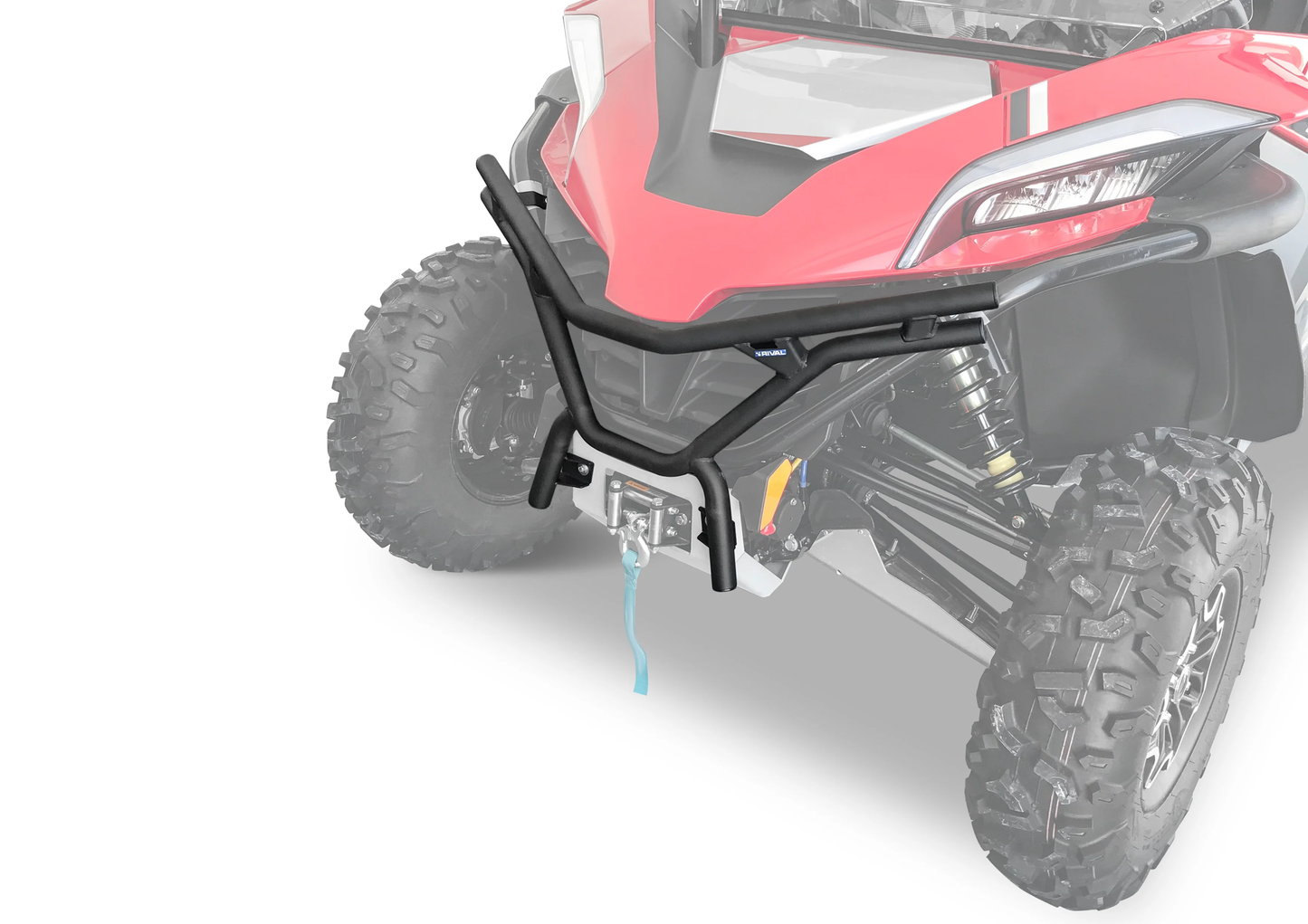 RIVAL POWERSPORTS USA Front Bumper for ATV/UTV – Heavy-Duty Steel Frame with Headlight Protection