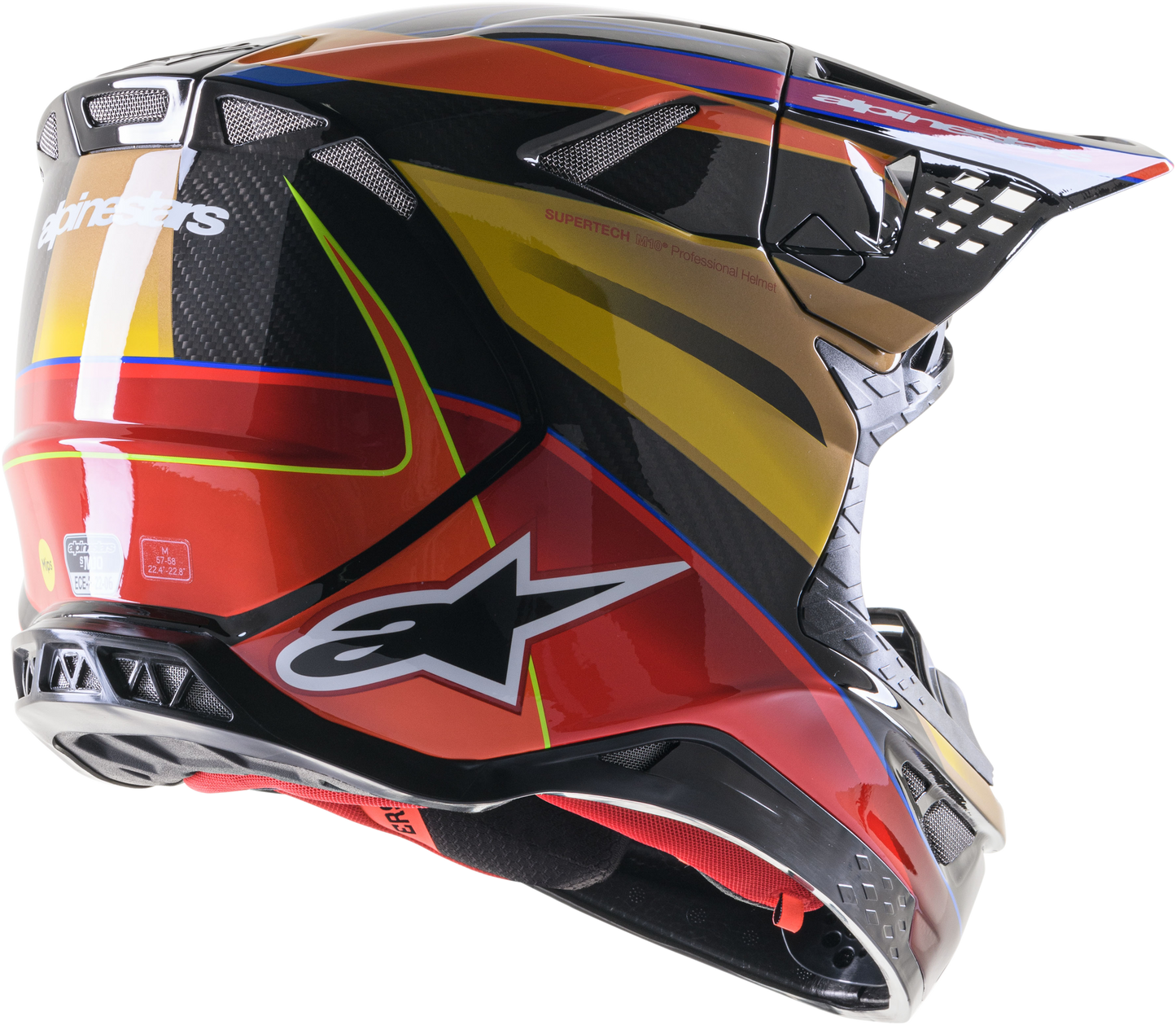 Alpinestars Supertech M10 Era Off-Road Helmet Large Gold Yellow/Rio Red