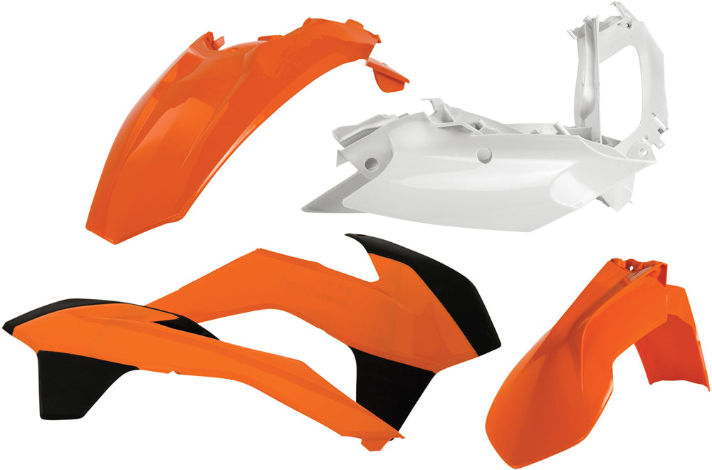 ACERBIS Plastic Kit Orange for KTM Offroad Models – Front and Rear Fender, Side Panels, Radiator Scoops