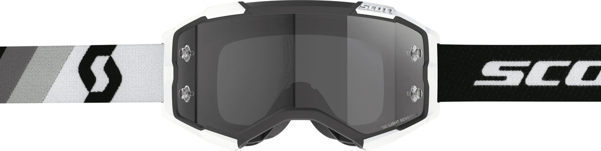 SCOTT Fury LS Goggle Premium Black/White with Grey Lens for Offroad Riding