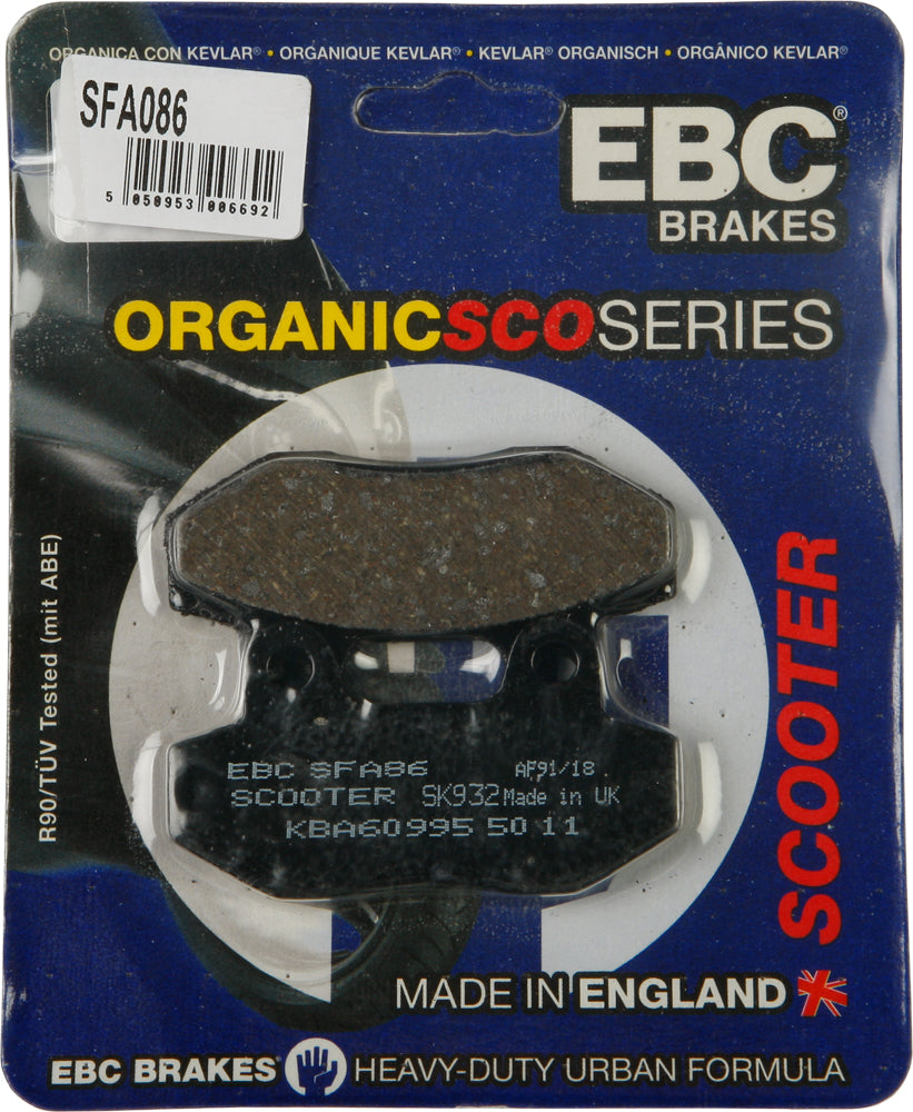 EBC Brakes SFA86 Organic Brake Pads for Scooter - Street Segment