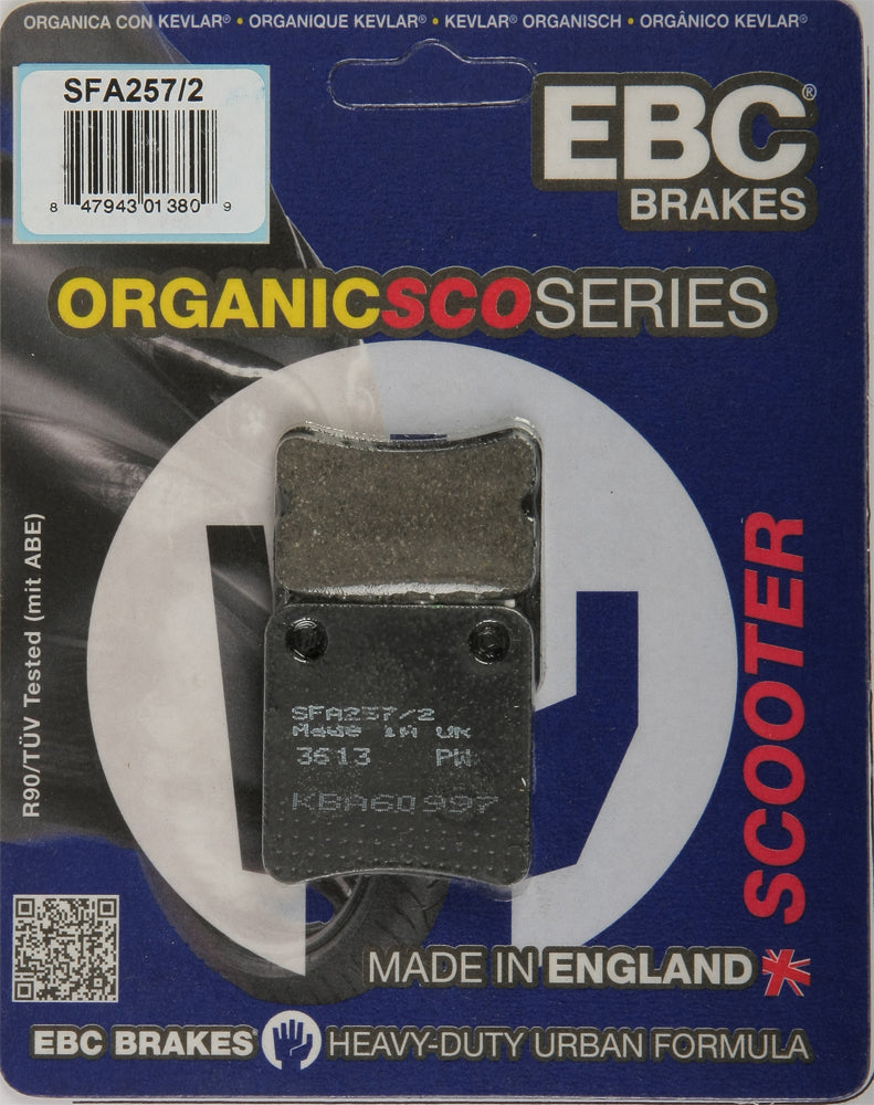 EBC Brakes SFA257/2 Organic Brake Pads for Scooter - Street Segment