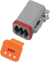 NAMZ Custom Cycle Deutsch DP-6G 6-Wire Gray Electrical Connector for V-Twin Motorcycles
