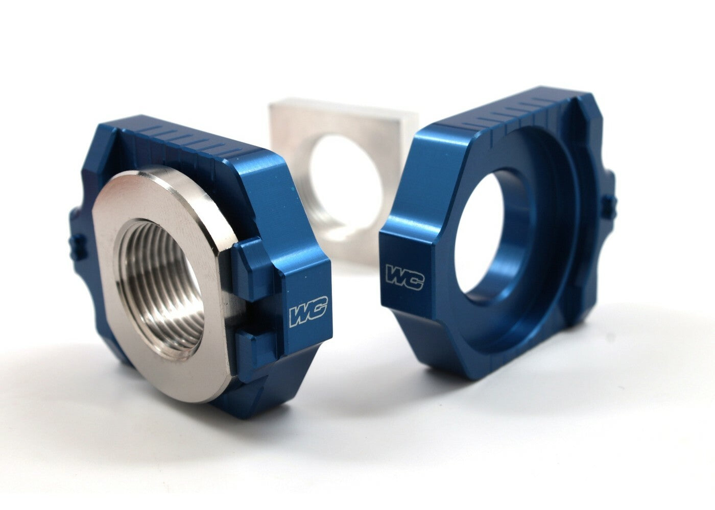 WORKS Elite Axle Block Kit for KTM & Husqvarna – Blue - Part 17-251