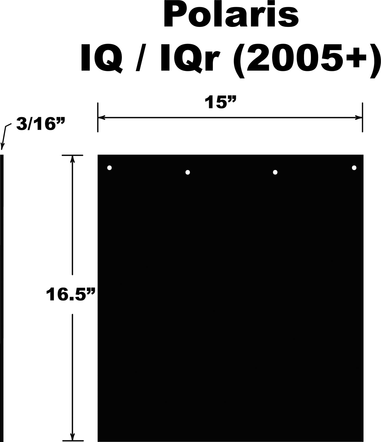 PDP Snowflap Replacement Snow and Mud Flaps for Polaris 2007-2010 Models - Part SF01IQRPB