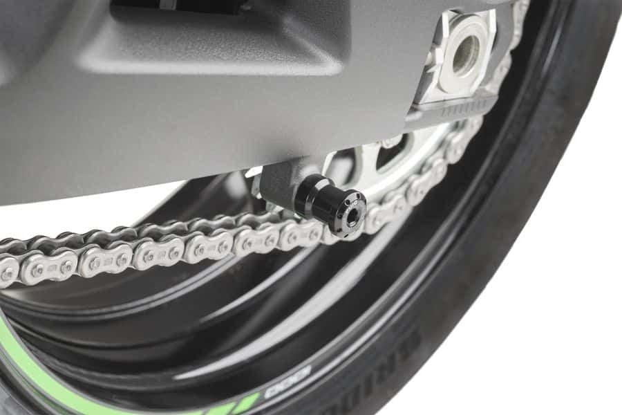 PUIG High-Grade Aluminum Swingarm Spools for Kawasaki Z750 and Vulcan S - Black, Part 5924N