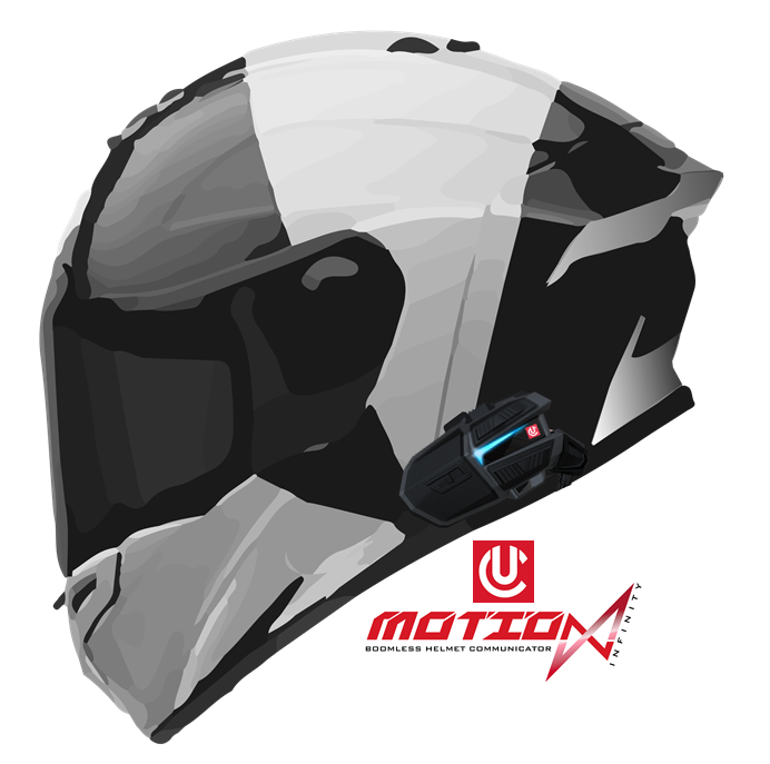 UCLEAR Motion Infinity Dual Motorcycle Communication System with DynaMESH Intercom and 18-Hour Battery Life