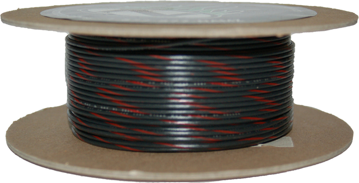 NAMZ Custom Cycle 100' Spool 20 Gauge Black/Red Stripe Wiring for Harley Davidson