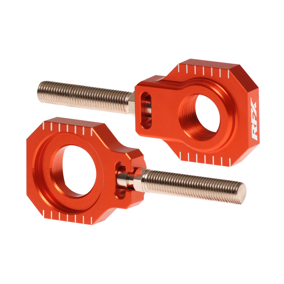 RFX Pro Series Rear Axle Blocks for KTM, Husqvarna, Gas Gas – Orange CNC Aluminum Drive Accessories