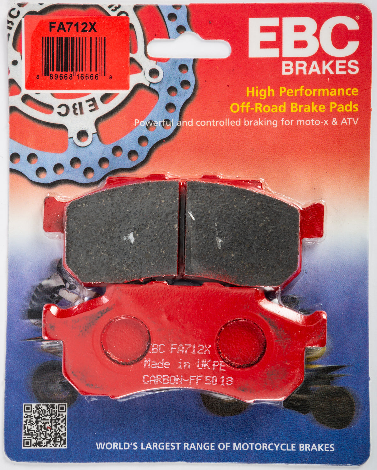 EBC Brakes Fa712X Carbon X Series Brake Pads for Honda Pioneer 500 and 700 Models