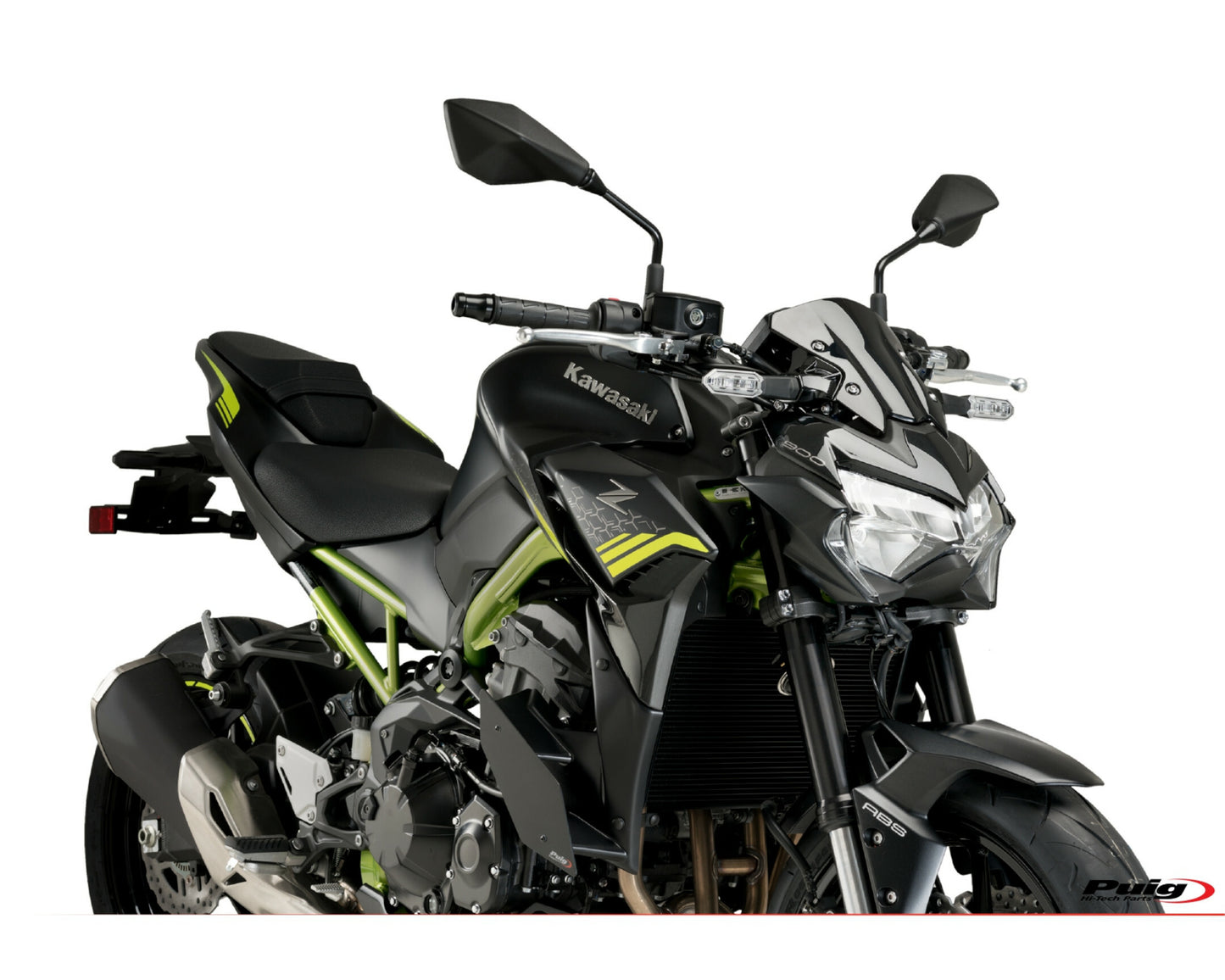 PUIG Downforce Side Spoilers for Kawasaki Z650 - Black (Part #20328N)