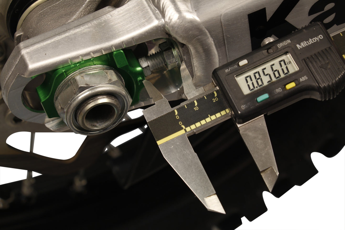 Works Elite Axle Block Kit for Kawasaki KX250F - CNC Machined Aluminum Floating Rear Axle Conversion