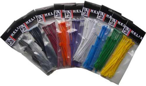HELIX 4-Inch Black Cable Ties - Pack of 100 for Bicycle and Shop Applications