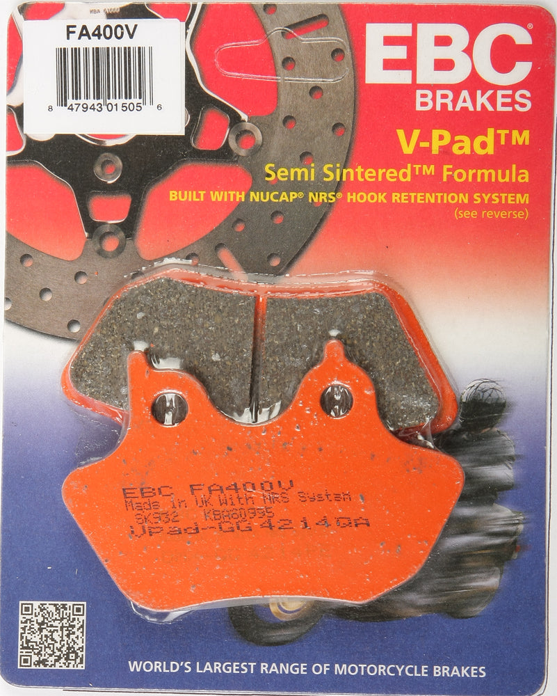 EBC Brakes Fa400V V Series Brake Pads for Harley-Davidson Touring Models