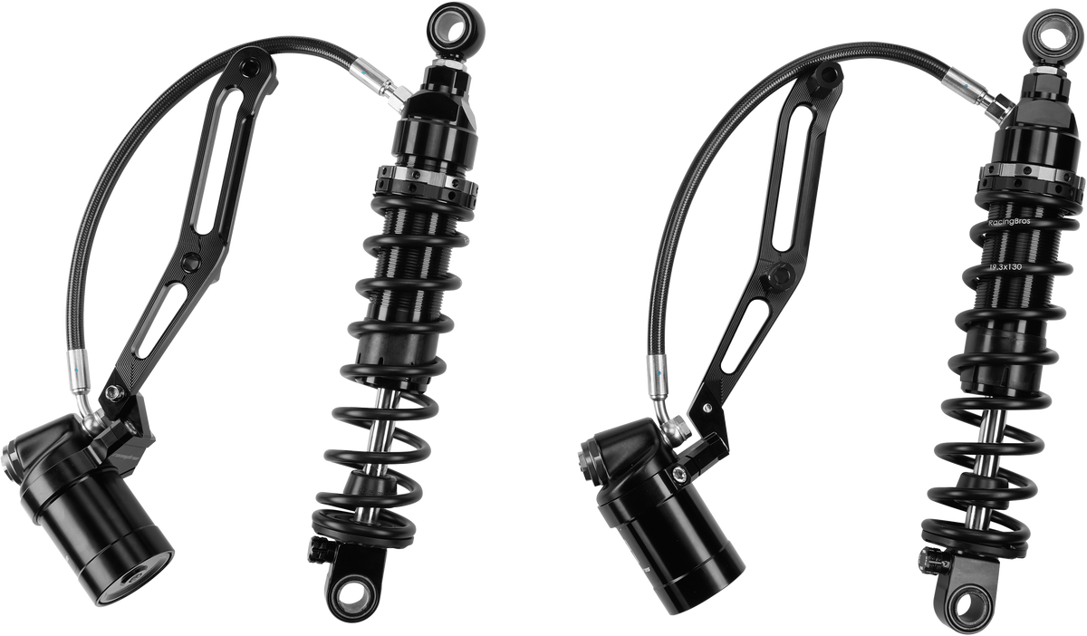 HardDrive RacingBros R0800234-1 Touring Remote Reservoir Rear Shocks for V-Twin Motorcycles