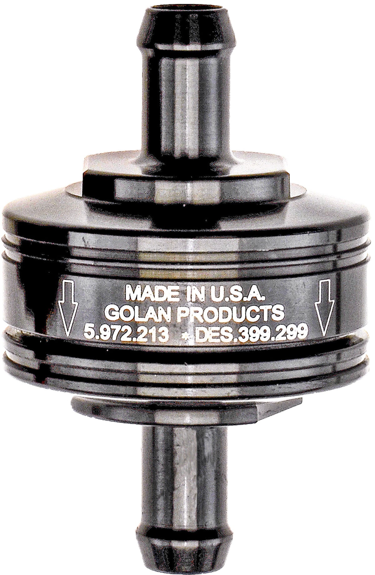 Golan Super Mini Fuel Filter Black with 1/4 Inch Barb Fitting – High-Performance Intake/Carb/Fuel System Filter