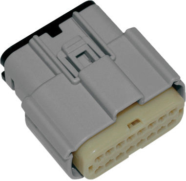 NAMZ Custom Cycle Molex MX-150 Series 16-Pin Female Connector in Grey for V-Twin Motorcycle Wiring