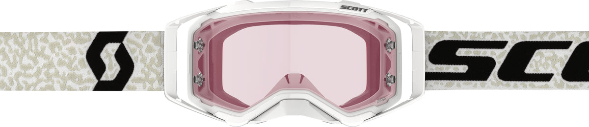 SCOTT Prospect Amp Offroad Goggles White/Black with Rose Lens - Durable Eyewear for Off-Road Riding