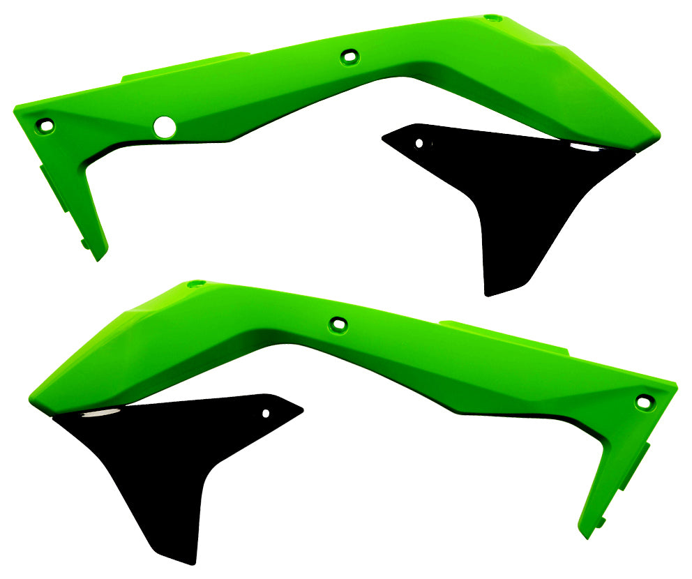 ACERBIS Radiator Shrouds for Kawasaki KX450F 2016-2018 – Offroad Replacement Body Parts with Green/Black Finish