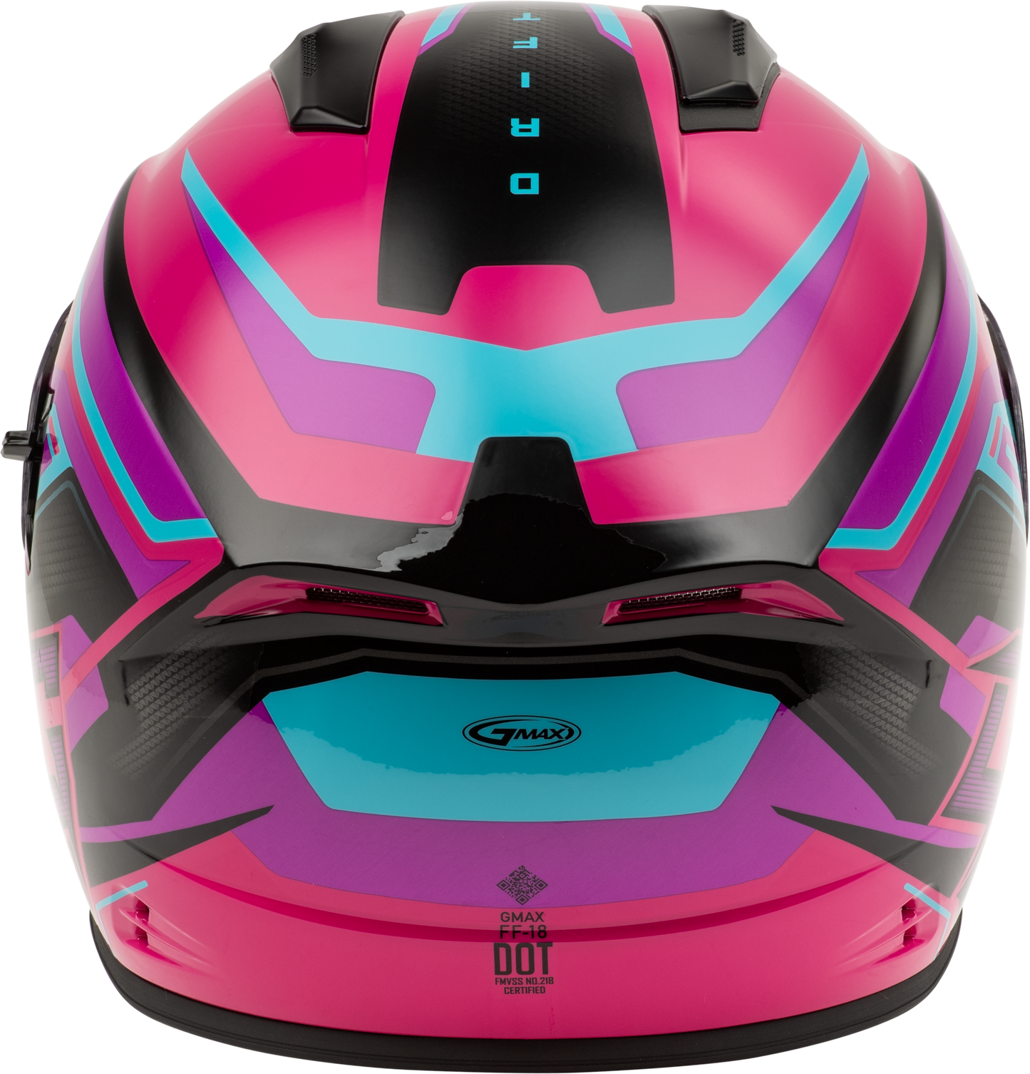 GMAX FF-18 Drift Full-Face Helmet - Large Size, Pink/Blue/Black