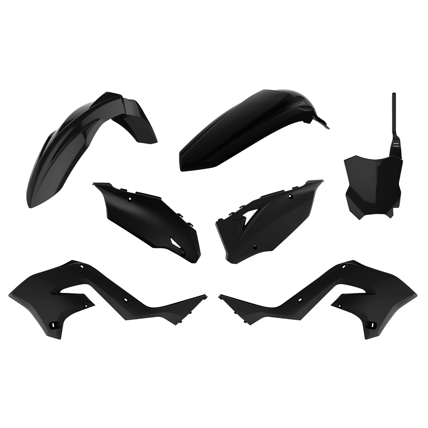 Polisport Mx Restyling Kit in Black for Kawasaki KX Models - Offroad Plastic Body Parts